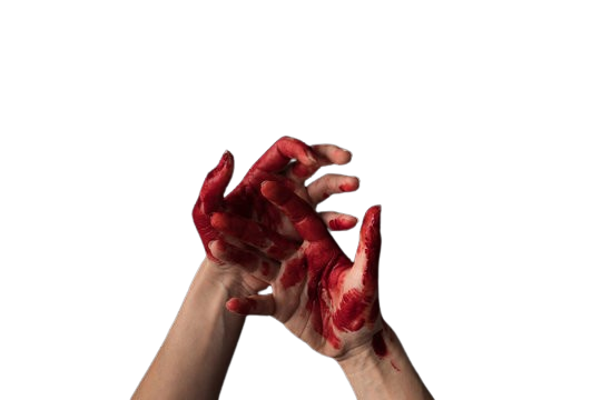 Bloodied hand